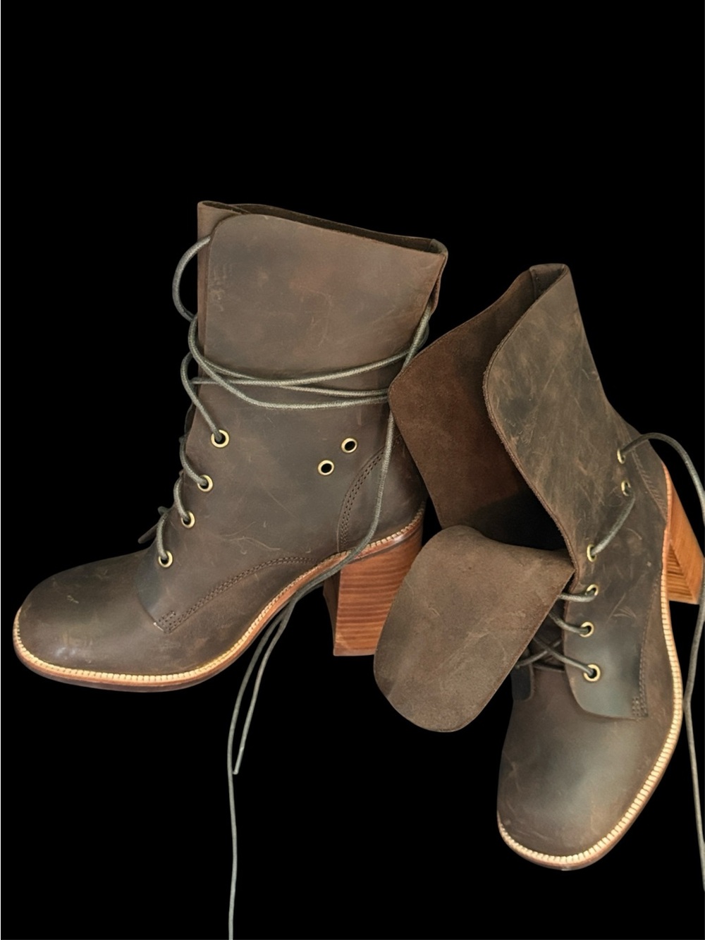 Brown Heeled Juneau Jeffrey Campbell Ankle Boots - Picture 1 of 17